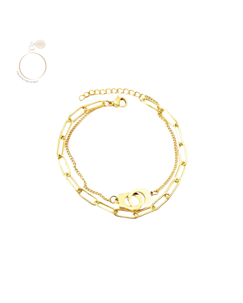 Bracciale Placcato Oro Handcuffs